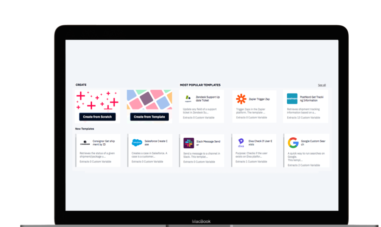 BotXO Screen with the most popular templates.