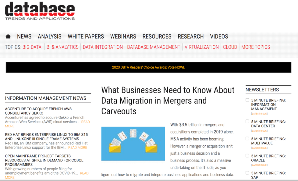 Data and Information Management, Big Data, and Data Science.