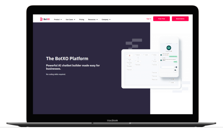BotXO Platform macbook mockup